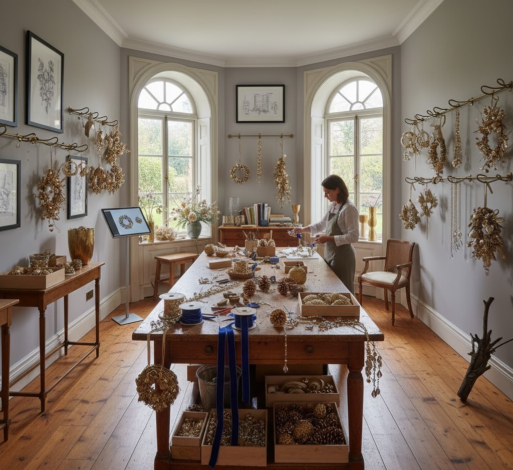 Elegant workshop space for luxury decorations